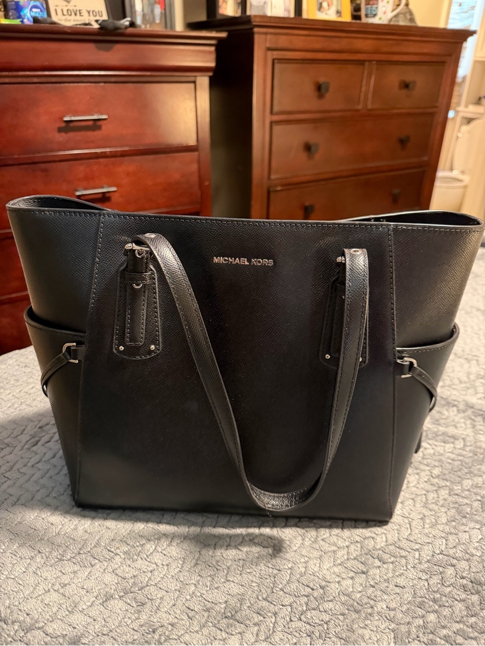 MICHAEL KORS Black Saffiano Leather Tote